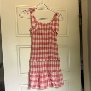 Junior’s- Red Plaid Sleeveless Dress